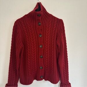 St. John’s Bay Women’s Red Button-Front Sweater – Size XL